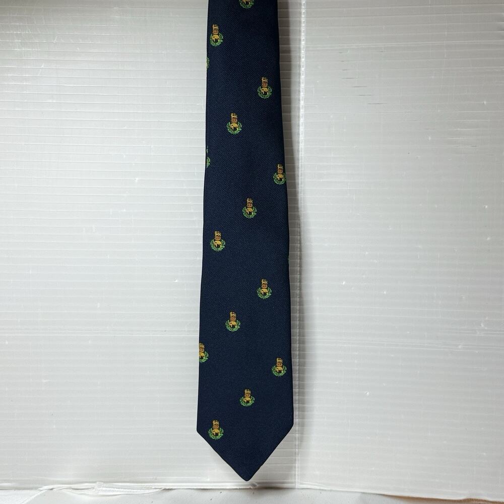Royal Marines Commando Regimental Tie Navy Blue Crest Military UK